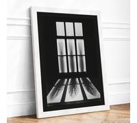 Windows and Shadows Minimalist Framed Wall Art Print A2 (59.4×42cm) White, Wall Decor for Living Room, Bedroom, Office & Home, Ready to Hang, Art Gift