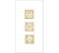 Windows Golden Anniversary card with - complete cross stitch kit on 16 aida