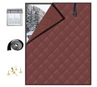 Windows Insulation for Winter, Thermal Insulated Window Cover, Roll-Up Insulated Window Blanket with Hook & Loop,Windows Insulation Kit for Bedroom Attic RV to No Drill(Brown,W191x249cm)