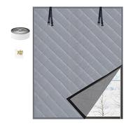 Windows Insulation Kit, Cotton Thermal Windows Covering for Winter, Window Weather Sealing Curtain with Double-Sided Tape, Window Wrap Insulation Film for Home RV Basement(Grey,80x250cm)