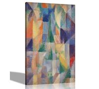 Windows Open Simultaneously by Robert Delaunay Canvas Wall Pictures | Framed Art Prints for Livingroom, Bedroom Office | Hanging Artwork Oil Painting 60 x 40cm (24 x 16 inches) A2