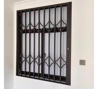 Windows Security Bars with Double Lock, Sliding Windows Guardrail Burglar Grill, Aluminum Folding Anti-Theft Door for Balcony Basement Attic(40x48in/100x120cm)