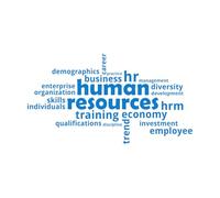 Windows Sticker Word Cloud Human Resources 54x98.7cm Removable Without Leaving Glue XL-Blue