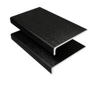 Windows4you Black Ash uPVC Capping Board 150mm x 1.5m x 9mm, 2 Pack
