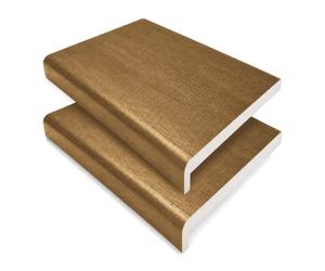 Windows4you Irish Oak uPVC Capping Board 225mm x 2m x 9mm - Woodgrain Fascia Soffit Cover Trim - 1, 2 or 4 Pack - Weatherproof Timber-Effect Cladding (2 Pack)