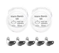 Windplusya 50PCS Dental Sectional Contoured Matrices Matrix Bands, M4 Dental Matrix Bands, Dental Matrix Bands for Dental Restorations (6.5mm, 2)