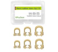 Windplusya Dental Rubber Dam Set, Rubber Dam Clamps, Rubber Dam Frame Dental, Dental Rubber Dam Stabilizing Cord.-6 pcs Dental Resin Rubber Dam Clamps