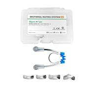 Windplusya Dental Sectional Contoured Matrix System Kits, 30Pcs Autoclavable Metal Matrices Matrix Bands Refill +1Pcs Clamping Ring Dentist Tools-G2 Set
