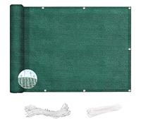 Windproof Balcony Screen 120 x 550 cm Breathable Dark Green Privacy Netting with Cables & Ropes Ideal for Patios Pools and Outdoor Spaces