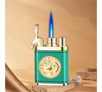 Windproof Butane Lighter, Adjustable Flame, Portable Metal Design, Rechargeable for Candles, Cigarettes, Cigars, Barbecue, Camping and Outdoor Use