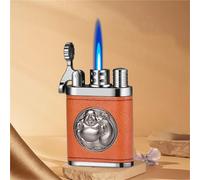 Windproof Butane Lighter, Adjustable Flame, Portable Metal Design, Rechargeable for Candles, Cigarettes, Cigars, Barbecue, Camping and Outdoor Use