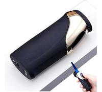 Windproof Butane Lighter, Portable Metal Triple Flame, Reusable with Two Refill Options, Perfect for BBQ, Candles, Outdoor Activities, for Men