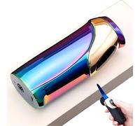 Windproof Butane Lighter, Portable Metal Triple Flame, Reusable with Two Refill Options, Perfect for BBQ, Candles, Outdoor Activities, for Men
