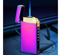 Windproof Butane Lighter with Visible Fuel Window, Refillable Metal Body Lighter for Outdoor Use, Ideal for Bonfire, Cigar, and Gift