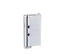 Windproof Butane Lighters with Adjustable Flame and Transparent Vent, Perfect for Business or Gifts, Sleek Silver and Gray Design