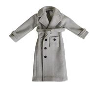 ＡＷＨＡＯ Windproof Coat for 1:12 Scale Figures, Clothing And Accessories for 1:12 Scale BJD Mini Dolls, Gray White