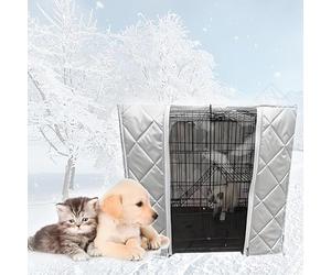 Windproof Dog Car Cover with Transparent Door - Pet Kennel Protector with Ventilated Sides for Keeping Cats and Dogs Warm and Dry in All Weather Conditions