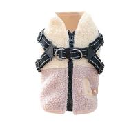 Windproof Dog Jacket with Fleece Lining and Harness | Back Opening Winter Jacket for Dogs | Perfect for Autumn Outdoor Sports, Walking, Hiking in Parks**