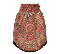 Windproof Dog Suit with Safety Belt Zipper Pet Four Legged Jumpsuit, Warm Jacket Dog Coat, Winter Clothing for Dogs in Cold Weather Colorful Mandala Pattern