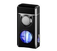 Windproof Dual Flame Lighter - Metal, Voice-Activated, 5 Ignition Methods, Ideal for Barbecue, Candles, and Outdoor Use, Great for Gifting