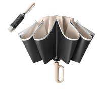 Windproof Folding Umbrellas - Rainproof Straight Car Open Umbrella Strong Compact Travel Automatic Large Windproof Compact Strong Luxurious Summer Holidays Camping Tours Hiking Beach Sports, beige