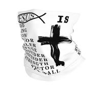 Windproof Half Face Scarf,Jesus is My God My King My Lord My Savior,Neck Warmer Novelty Neck Gaiter for Yoga Outdoor Sports 26X30cm