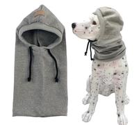 Windproof & Heat Dog Hat - Autumn Winter Outdoor Use with Noise Reduction & Scarf Design Co | Cotton Cap with Adjustable Drawstring for Walks, Travel, Vet Visits & CE