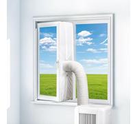 Windproof Heat Insulation Wind Barrier Portable Air Conditioners Window Seal Cloth Set for Sliding Door Window Double Zipper Design Portable AC Vent Set