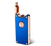 Windproof Induction Gas Torch Lighter Inflatable Red Flame Jet Dual Arc Plasma Lighter Metal USB Rechargeable Men's Gadget Lighter Electric Lighter Candle Lighter Cigar Lighter Butane Lighter Butane B