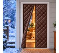 Windproof Insulated Patio Door Screen Brown 140x245cm Thermal Screens for Doors with Easy Removal and Insulating Fabric for Pet Friendly Homes and Family Doorways