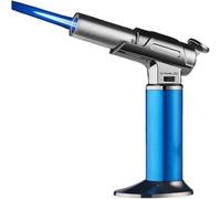 Windproof Jet Flame Lighter, Can Be Inverted To Set The Fire, Handheld Torch Lighter with Safety Lock, Outdoor Travel Camping(B)