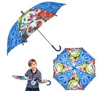 Windproof Kids Folding Umbrella, Snowy Season & Snow Protection, Compact, Travel-Friendly, Reinforced Structure, Boys POE Brolly with Character Print, Gift for Ages 3+