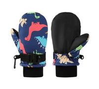 Windproof Kids Ski Gloves with Thermal Fleece Lining | Cartoon Printed Baby Mittens, Water Proofing Thermal Fleece Lining, Cold Resistant Gloves for Outdoor Sports