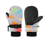 Windproof Kids Ski Gloves with Thermal Fleece Lining | Cartoon Printed Baby Mittens, Water Proofing Thermal Fleece Lining, Cold Resistant Gloves for Outdoor Sports