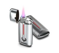 Windproof Lighters, Cigarette Lighters for Smoking, Gas Lighter Butane Refillable, Jet Lighter Gifts for men, Pack of 2, without Gas