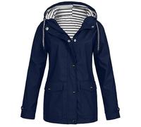 Windproof Lightweight Outerwear Long Sleeve Ladies Raincoats Shoulder Belted Trench Coat Double-Breasted Waterproof Wool Blend Double Breasted Overcoats solid For Cycling Quick