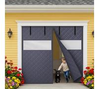 Windproof Magnetic Insulated Garage Door Cover, Oxford Fabric Garage Screen for Winter, Heavy Duty Insulation Thermal Kit with Weighted Bottom for Patio French Door(Gray Visible,4.6x3.0M/15x10FT)
