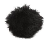 Windproof Microphone Sleeve with Artificial Fur Lapel Comfortable Windproof Lavalier Microphone for Outside(Black)