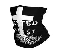 Windproof Neck Scarf,Rooted in Christ Faith Religious White,Facial Decoration Anitdust Tube Scarf for Workout Women Climbing 26X30cm