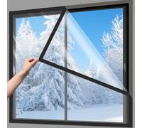 Windproof NoiseReducing Window Film Kit Thermal Insulation PVC to Block Cold & Heat EnergySaving Transparent Film for Old Windows (Black Edge W120 x H165cm)