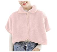 Windproof Plush Warm Shoulder Cape Winter Short Warm Cozy Blanket Cape Cozy Shawl Blanket Plush Capes Sweaters Shoulder Poncho For Adults Winter Neck Warmer Protective Shawl Bed Jackets (One Size)