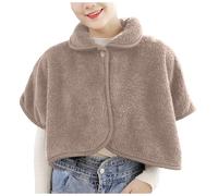 Windproof Plush Warm Shoulder Cape Winter Short Warm Cozy Blanket Cape Cozy Shawl Blanket Plush Capes Sweaters Shoulder Poncho For Adults Winter Neck Warmer Protective Shawl Bed (Brown, One Size)