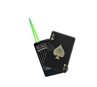 Windproof Poker Cool Jet Torch Lighter - Refillable Butane Flame for Holidays, Birthdays, Candles - Men's Gift (Color: A)