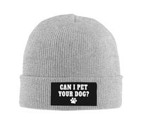 Windproof Running Caps Can I Pet Your Dog Funny for The Dog Lover Thermal Hat Soft Knit Winter Cap for Running Hiking Guys