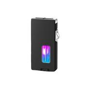 Windproof Seven-Hole Fire Refillable Lighter, Seven Hole Gas Lighter, Sensing Shake Lighters, High-End Gas-Electric Hybrid Shake to Ignite, Adjustable Flame (Black)