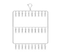 Windproof Sock Drying Rack - 32 Clip Laundry Drip Hanger, High-Tension Bra & Delicate Organizer, Space Saving Folding Clothing Rack, Anti-Slip Hook Garment Airer, Durable Indoor Outdoor Station | For