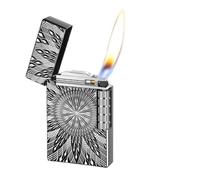 Windproof Soft-Flame Lighter - Double-Sided Metal Design, Refillable, Ideal for Gifting or Personal Use, Classic Side-Wheel Style