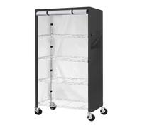 Windproof Storage Shelf Cover for Wire Shelving Rack, Portable Rolling Protector for Clothes, Doors, Bedroom, Garage, Warehouses, and Home Organization Solutions