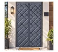 Windproof Thermal Door Curtain, Magnetic Cold Draft Blocker for Winter | Transparent Center Section Lets You See Through the Entrance without Opening the Covering(Grey,100x205cm/39.4x80.7in)