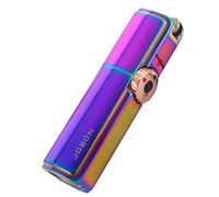 Windproof Torch Lighter Adjustable Triple Powerful Jet Flame Cigar Lighter Refillable Gas Heavy-Duty Metal Lighter Gift for Men (Butane Not Included),rainbow